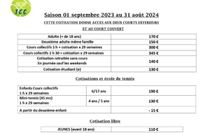 COTISATION SAISON 2023 - 2024