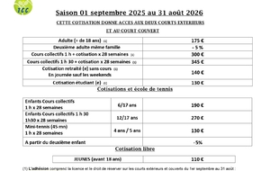 COTISATION SAISON 2025 - 2026